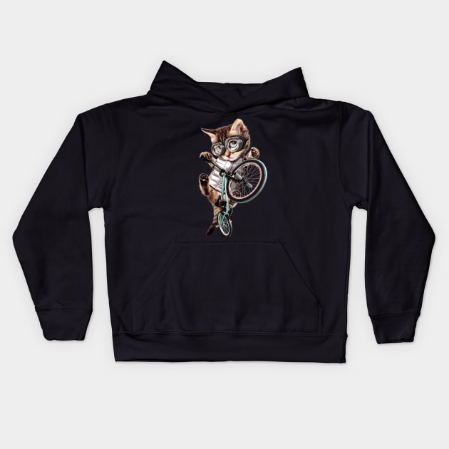 BMX CAT Kids Hoodie by ADAMLAWLESS